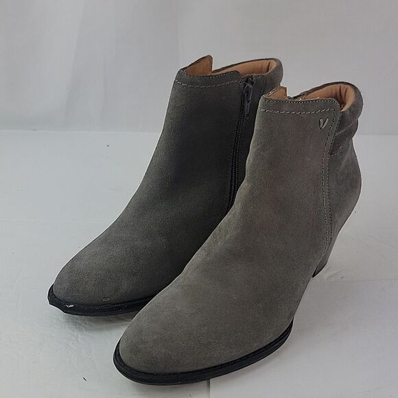 Vionic Jessie Gray Suede Leather Women's Ankle Boots - Picture 7 of 14